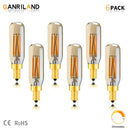 Vintage gold candelabra tubular led bulb set dining room 4w clear glass