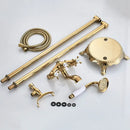 Vintage gold dual handle clawfoot bathtub shower faucet bathroom mixer