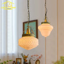 Vintage gold lustre glass pendant light for dining room