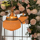 Vintage gold lustre glass pendant light for dining room