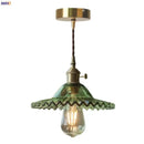 Vintage green brass glass led pendant light for kitchen