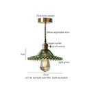 Vintage green brass glass led pendant light for kitchen