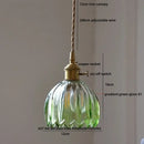 Vintage green glass led pendant light kitchen brass fixture