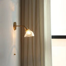 Vintage green glass led wall sconce bedroom brass stair light