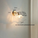 Vintage green glass led wall sconce bedroom brass stair light
