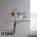 Vintage green glass led wall sconce bedroom brass stair light