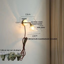 Vintage green glass led wall sconce bedroom brass stair light