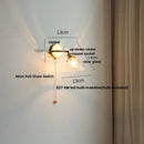 Vintage green glass led wall sconce bedroom brass stair light