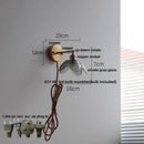 Vintage green glass led wall sconce bedroom brass stair light