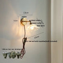 Vintage green glass led wall sconce bedroom brass stair light