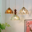 DecorBites™ Blue Glass LED Pendant Light: Modern Nordic Tiffany Hanging Lamp for Bedroom & Dining Room