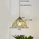 DecorBites™ Blue Glass LED Pendant Light: Modern Nordic Tiffany Hanging Lamp for Bedroom & Dining Room