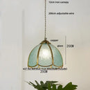 DecorBites™ Blue Glass LED Pendant Light: Modern Nordic Tiffany Hanging Lamp for Bedroom & Dining Room