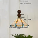 DecorBites™ Blue Glass LED Pendant Light: Modern Nordic Tiffany Hanging Lamp for Bedroom & Dining Room