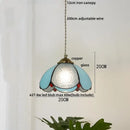 DecorBites™ Blue Glass LED Pendant Light: Modern Nordic Tiffany Hanging Lamp for Bedroom & Dining Room
