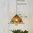 DecorBites™ Blue Glass LED Pendant Light: Modern Nordic Tiffany Hanging Lamp for Bedroom & Dining Room