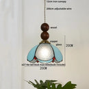 DecorBites™ Blue Glass LED Pendant Light: Modern Nordic Tiffany Hanging Lamp for Bedroom & Dining Room