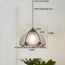 DecorBites™ Blue Glass LED Pendant Light: Modern Nordic Tiffany Hanging Lamp for Bedroom & Dining Room