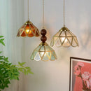 DecorBites™ Blue Glass LED Pendant Light: Modern Nordic Tiffany Hanging Lamp for Bedroom & Dining Room