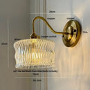 Vintage green glass wall light bedroom copper knob switch