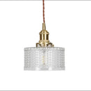 Vintage green ribbed glass led pendant lamp for dining room