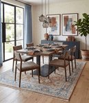 Vintage Hand Knotted 8x10 Rust and Blue Traditional Oxidized Textured Persian Low Pile Wool Rug | TRD2601