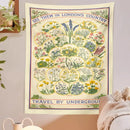 Vintage london underground botanical wildflower tapestry bedroom wall hanging
