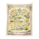 Vintage london underground botanical wildflower tapestry bedroom wall hanging