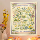 Vintage london underground botanical wildflower tapestry bedroom wall hanging