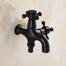 Vintage matte black dual handle washing machine faucet tap laundry room