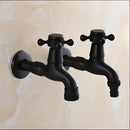Vintage matte black dual handle washing machine faucet tap laundry room