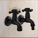 Vintage matte black dual handle washing machine faucet tap laundry room