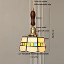 Vintage pale blue enamel pendant light with ceramic knob switch living room
