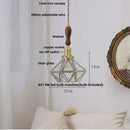 Vintage pale blue enamel pendant light with ceramic knob switch living room