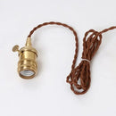 Vintage pale blue enamel pendant light with ceramic knob switch living room