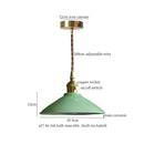 Vintage pale green glass pendant light dining room brass fixture