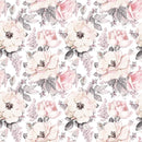Vintage Pink Flowers Wallpaper Mural