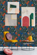 Contemporary Vintage Poppy Flowers Wallpaper Tasteful