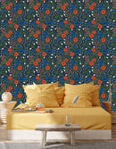 Contemporary Vintage Poppy Flowers Wallpaper Tasteful
