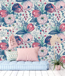 Vintage Poppy Flowers Wallpaper Mural