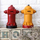 Vintage red & yellow hydrant piggy bank living room decor