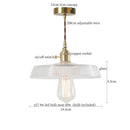 Vintage ribbed clear glass led pendant light kitchen brass fixture