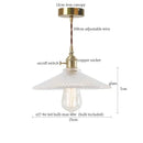 Vintage ribbed clear glass led pendant light kitchen brass fixture