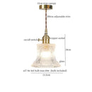 Vintage ribbed clear glass led pendant light kitchen brass fixture