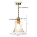 Vintage ribbed clear glass led pendant light kitchen brass fixture