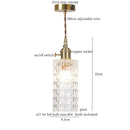 Vintage ribbed clear glass led pendant light kitchen brass fixture
