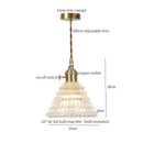 Vintage ribbed clear glass led pendant light kitchen brass fixture