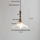 Vintage ribbed glass and wood pendant lights kitchen ceramic led
