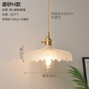 Vintage ribbed glass copper pendant light for kitchen dining room