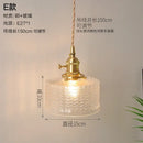 Vintage ribbed glass copper pendant light for kitchen dining room